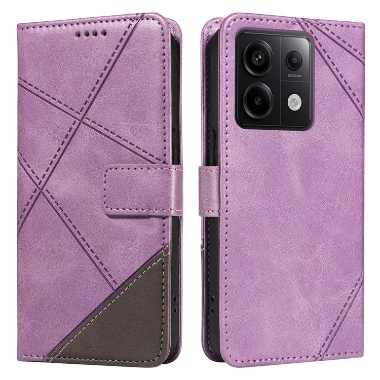 For Xiaomi Poco X6 5G / Redmi Note 13 Pro 5G Case Protective Geometric Line Leather Phone Cover