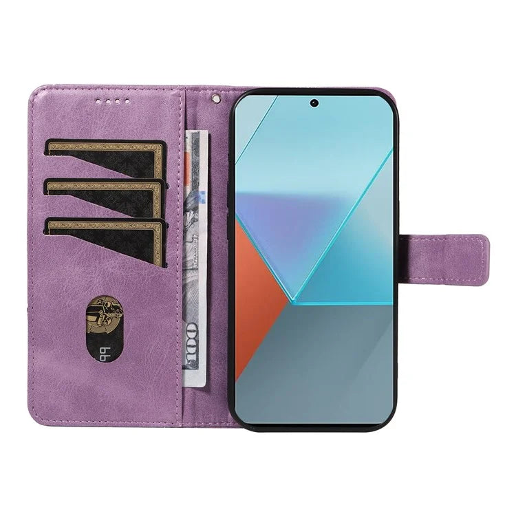 For Xiaomi Poco X6 5G / Redmi Note 13 Pro 5G Case Protective Geometric Line Leather Phone Cover