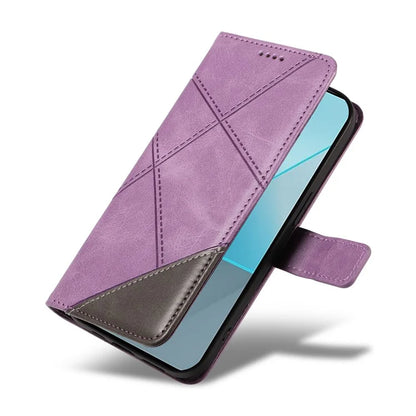 For Xiaomi Poco X6 5G / Redmi Note 13 Pro 5G Case Protective Geometric Line Leather Phone Cover