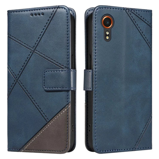 For Samsung Galaxy Xcover7 Case Shockproof Geometric Line Leather Phone Cover Card Holder