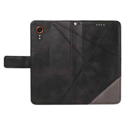 For Samsung Galaxy Xcover7 Case Shockproof Geometric Line Leather Phone Cover Card Holder