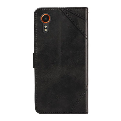 For Samsung Galaxy Xcover7 Case Shockproof Geometric Line Leather Phone Cover Card Holder