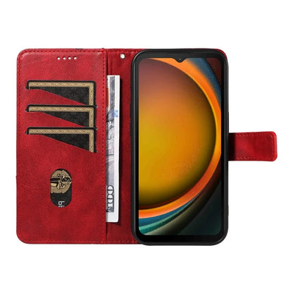 For Samsung Galaxy Xcover7 Case Shockproof Geometric Line Leather Phone Cover Card Holder