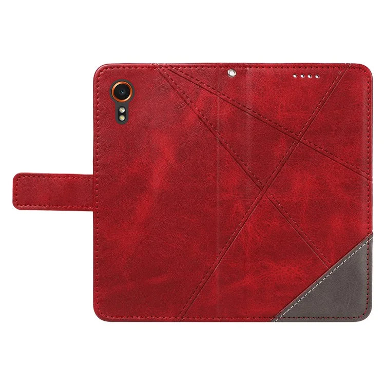 For Samsung Galaxy Xcover7 Case Shockproof Geometric Line Leather Phone Cover Card Holder