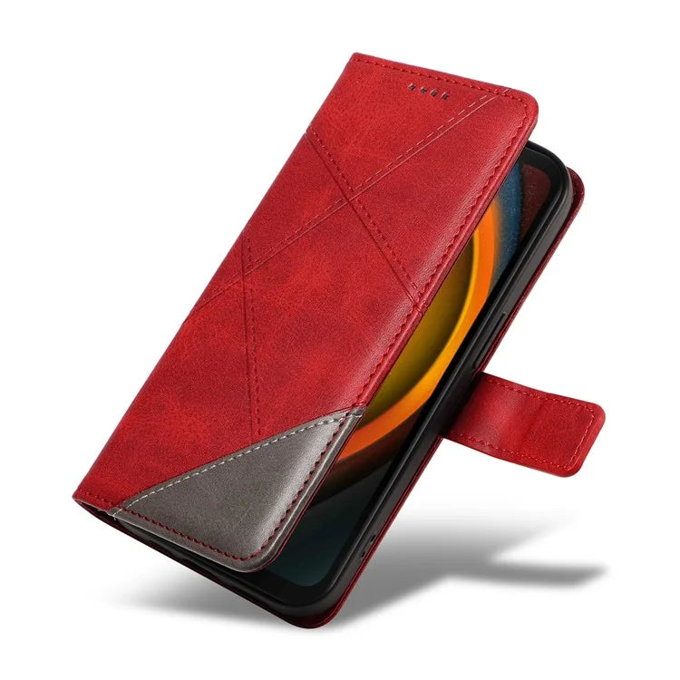 For Samsung Galaxy Xcover7 Case Shockproof Geometric Line Leather Phone Cover Card Holder