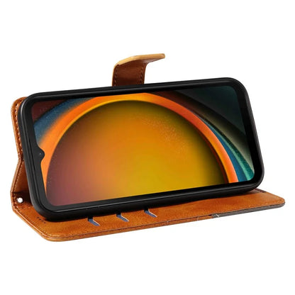 For Samsung Galaxy Xcover7 Case Shockproof Geometric Line Leather Phone Cover Card Holder