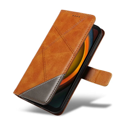 For Samsung Galaxy Xcover7 Case Shockproof Geometric Line Leather Phone Cover Card Holder