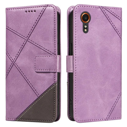 For Samsung Galaxy Xcover7 Case Shockproof Geometric Line Leather Phone Cover Card Holder