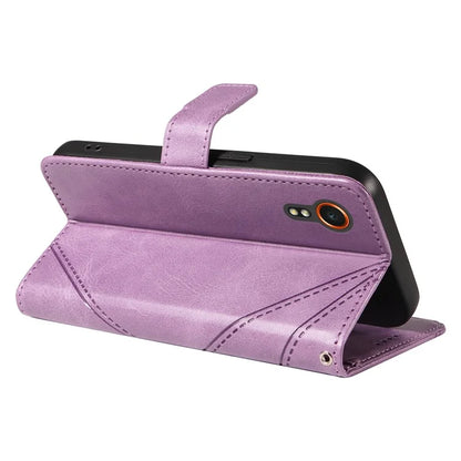 For Samsung Galaxy Xcover7 Case Shockproof Geometric Line Leather Phone Cover Card Holder