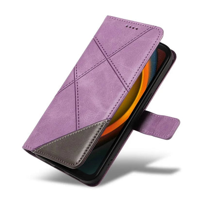 For Samsung Galaxy Xcover7 Case Shockproof Geometric Line Leather Phone Cover Card Holder