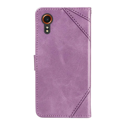 For Samsung Galaxy Xcover7 Case Shockproof Geometric Line Leather Phone Cover Card Holder