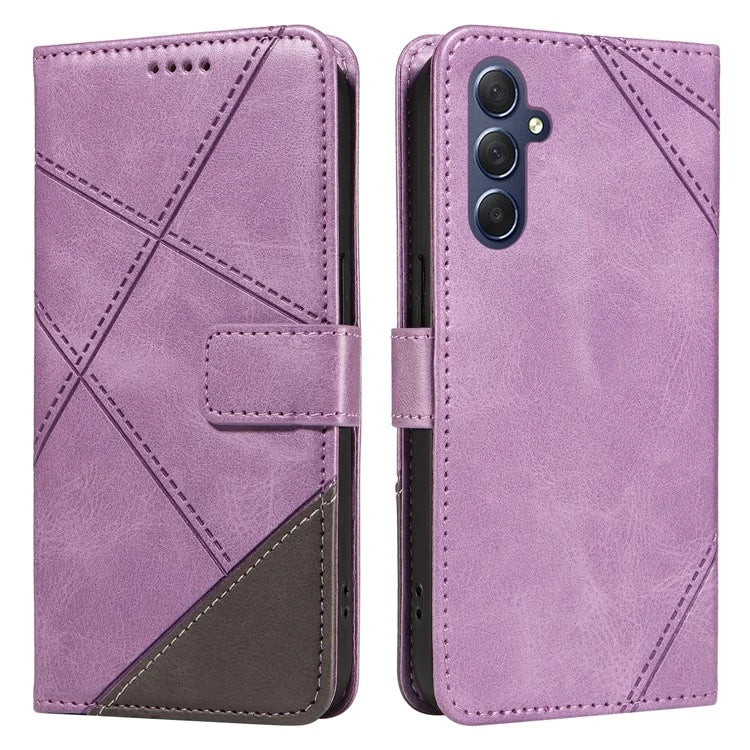 For Samsung Galaxy A15 5G Case Flip Geometric Line Leather Phone Cover