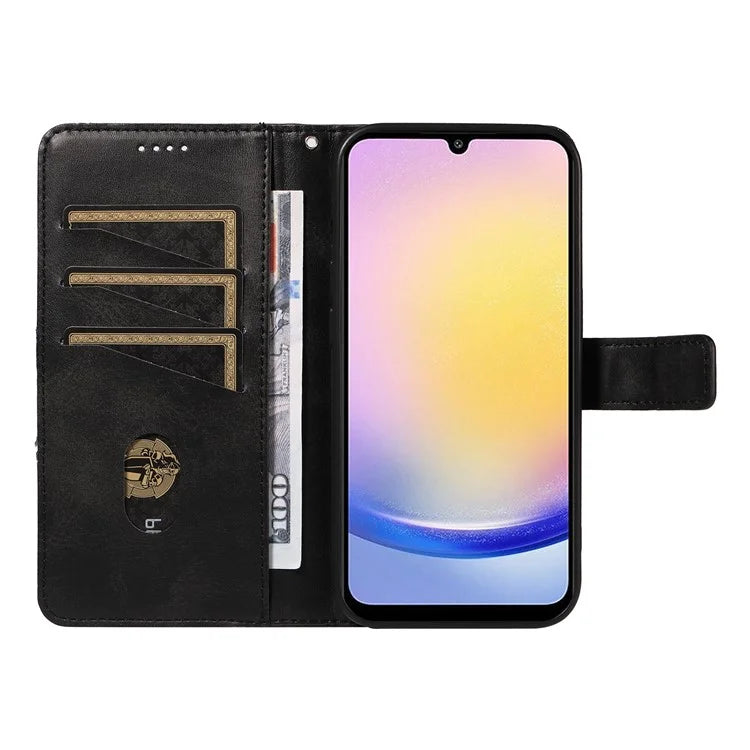 For Samsung Galaxy A25 5G (Global) (161.0 X 76.5 X 8.3mm) Case Geometric Line Leather Phone Cover Magnetic Clasp