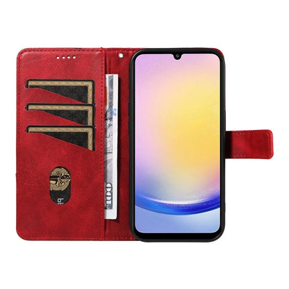 For Samsung Galaxy A25 5G (Global) (161.0 X 76.5 X 8.3mm) Case Geometric Line Leather Phone Cover Magnetic Clasp