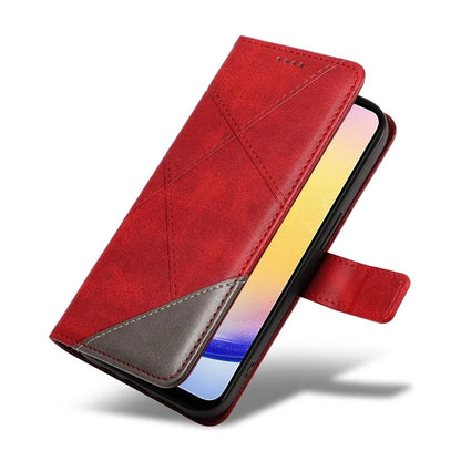 For Samsung Galaxy A25 5G (Global) (161.0 X 76.5 X 8.3mm) Case Geometric Line Leather Phone Cover Magnetic Clasp