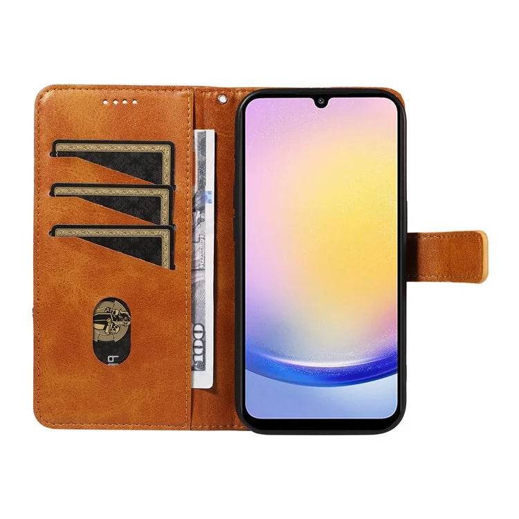 For Samsung Galaxy A25 5G (Global) (161.0 X 76.5 X 8.3mm) Case Geometric Line Leather Phone Cover Magnetic Clasp