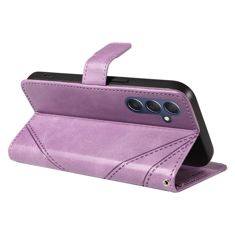 For Samsung Galaxy A25 5G (Global) (161.0 X 76.5 X 8.3mm) Case Geometric Line Leather Phone Cover Magnetic Clasp