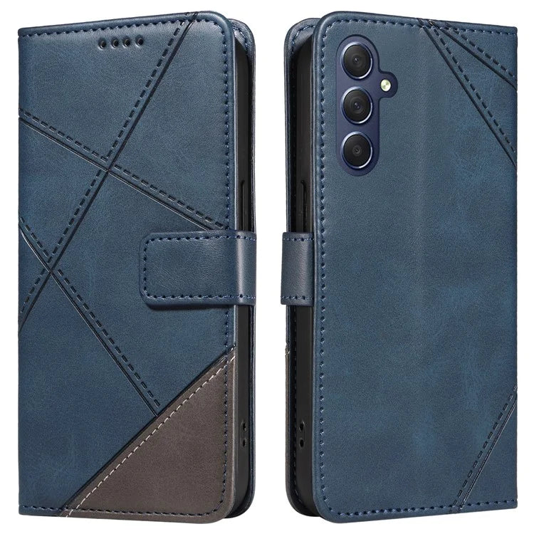 For Samsung Galaxy A25 5G (Global) (161.0 X 76.5 X 8.3mm) Case Geometric Line Leather Phone Cover Magnetic Clasp