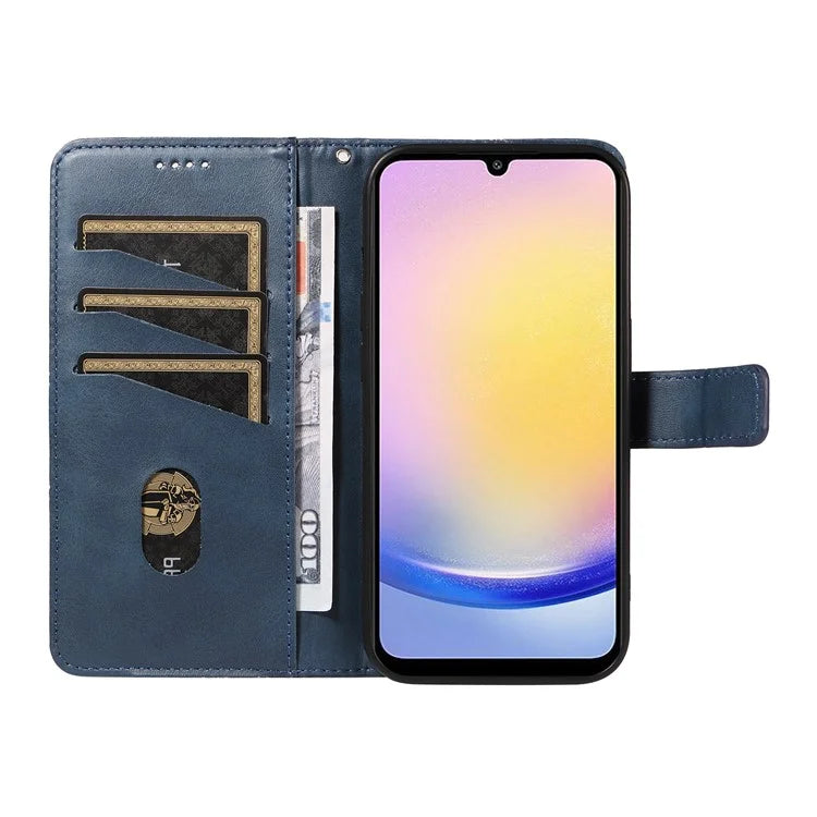 For Samsung Galaxy A25 5G (Global) (161.0 X 76.5 X 8.3mm) Case Geometric Line Leather Phone Cover Magnetic Clasp