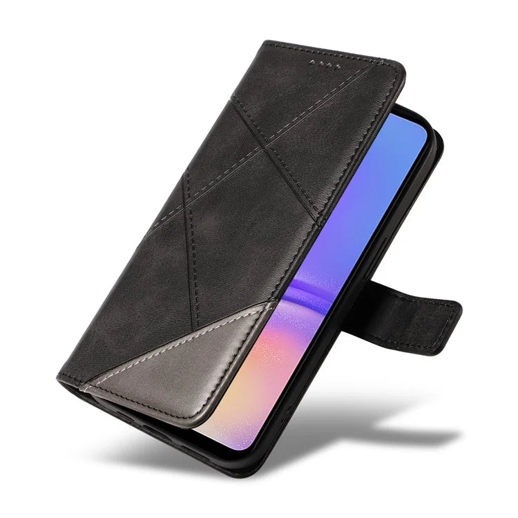 For Samsung Galaxy A05 4G Case Folding Stand Leather Phone Cover Geometric Line