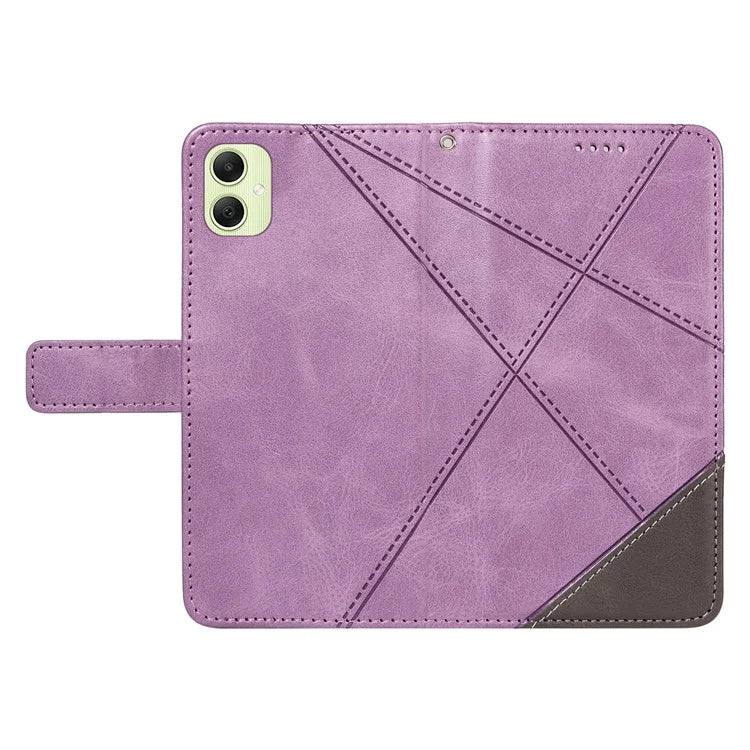 For Samsung Galaxy A05 4G Case Folding Stand Leather Phone Cover Geometric Line