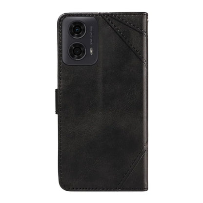 For Motorola Moto E14 4G / G04 4G / G04s 4G / G24 4G Case Card Holder Leather Phone Cover Geometric Line