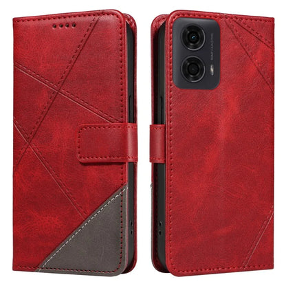 For Motorola Moto E14 4G / G04 4G / G04s 4G / G24 4G Case Card Holder Leather Phone Cover Geometric Line