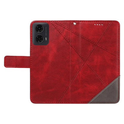 For Motorola Moto E14 4G / G04 4G / G04s 4G / G24 4G Case Card Holder Leather Phone Cover Geometric Line