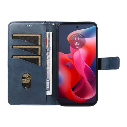 For Motorola Moto E14 4G / G04 4G / G04s 4G / G24 4G Case Card Holder Leather Phone Cover Geometric Line
