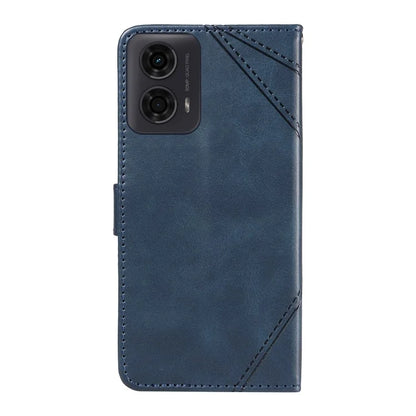 For Motorola Moto E14 4G / G04 4G / G04s 4G / G24 4G Case Card Holder Leather Phone Cover Geometric Line