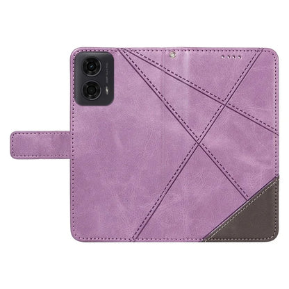 For Motorola Moto E14 4G / G04 4G / G04s 4G / G24 4G Case Card Holder Leather Phone Cover Geometric Line