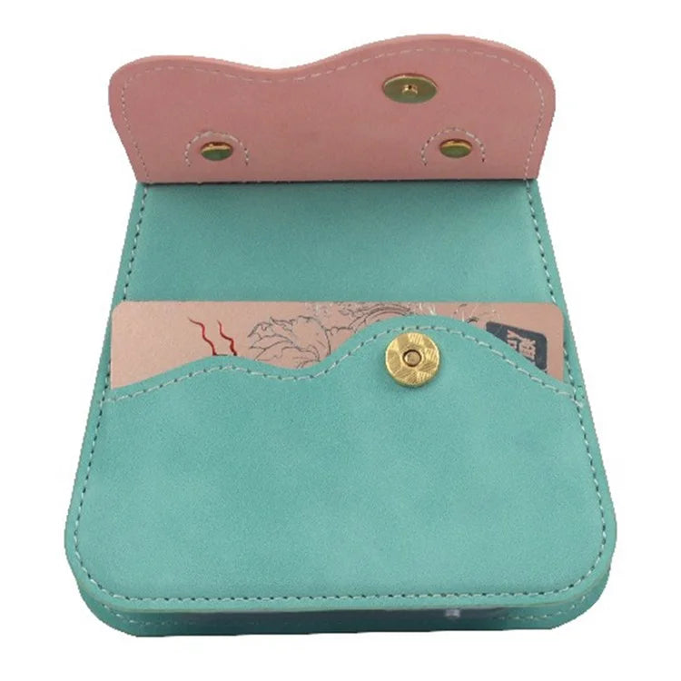 For Samsung Galaxy Z Flip6 5G Case Card Slot Kickstand Leather+PC Crossbody Phone Handbag