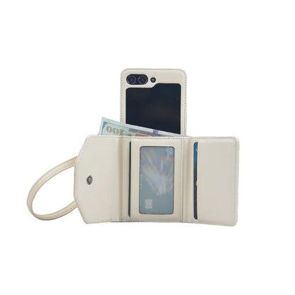 For Samsung Galaxy Z Flip6 5G Case Handbag Wallet Style Rhombus Pattern Leather + PC Phone Cover