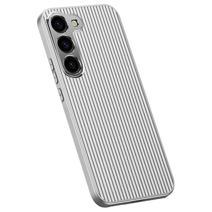 For Samsung Galaxy S23 Case Anti-Slip Back PC+TPU Phone Cover with Metal Lens Frame