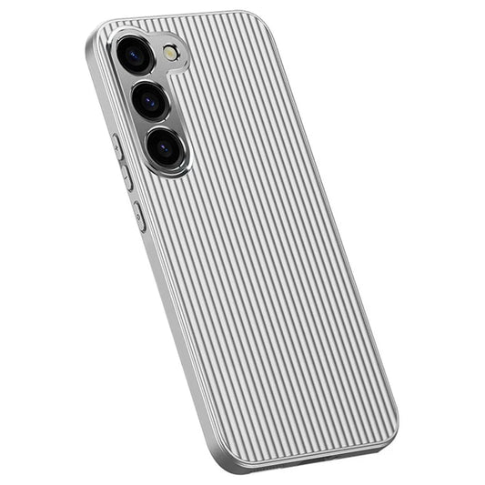 For Samsung Galaxy S23 Case Anti-Slip Back PC+TPU Phone Cover with Metal Lens Frame