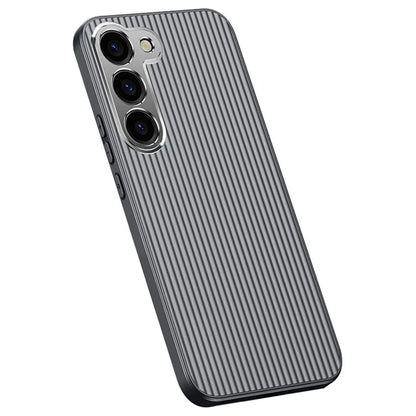 For Samsung Galaxy S23 Case Anti-Slip Back PC+TPU Phone Cover with Metal Lens Frame
