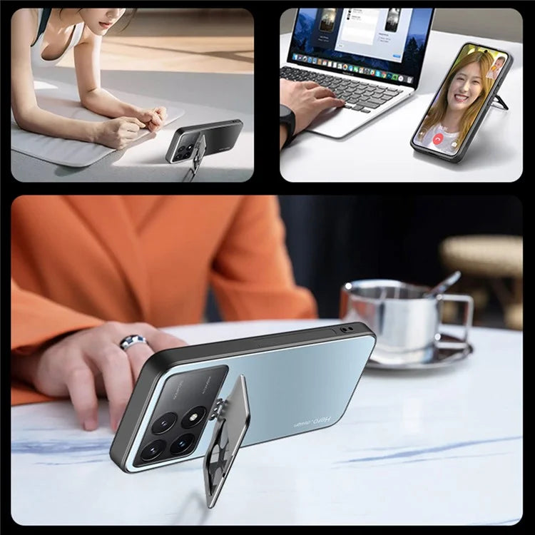 For Xiaomi Poco F6 Pro 5G / Redmi K70 5G / K70 Pro 5G Case Shockproof PC+TPU Phone Cover Invisible Lens Kickstand