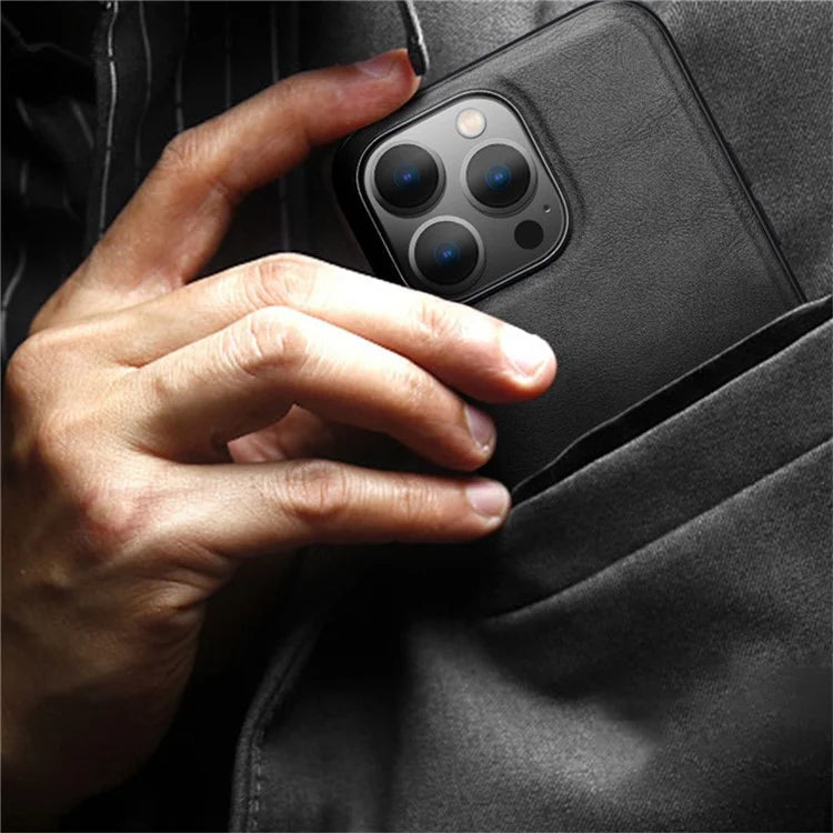 X-LEVEL Bojue-3 Series For iPhone 16 Pro Max Case Business Leather Coated PC+TPU Phone Cover