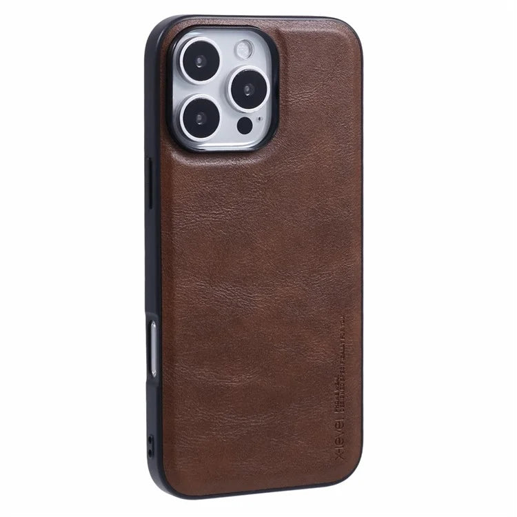 X-LEVEL Bojue-3 Series For iPhone 16 Pro Max Case Business Leather Coated PC+TPU Phone Cover