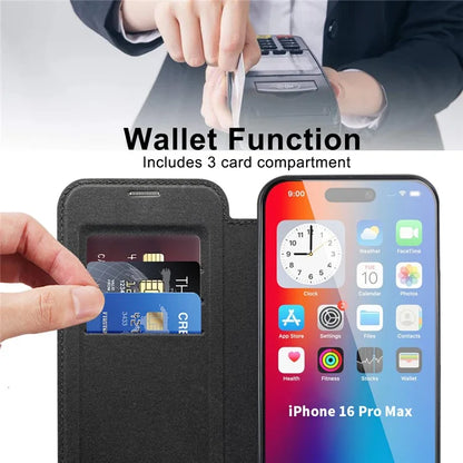 For iPhone 16 Pro Case Compatible with MagSafe Rhombus PU Leather Phone Cover
