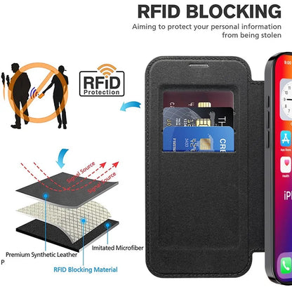 For iPhone 16 Pro Case Compatible with MagSafe Rhombus PU Leather Phone Cover