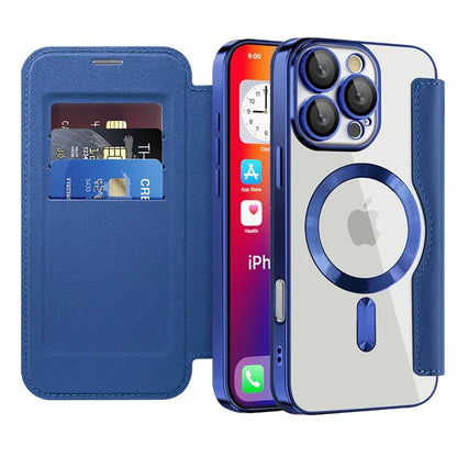For iPhone 16 Pro Case Compatible with MagSafe Rhombus PU Leather Phone Cover