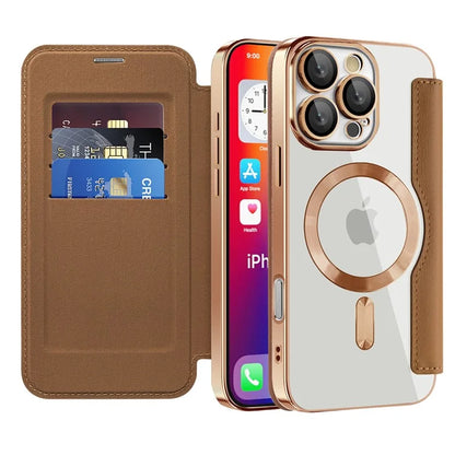 For iPhone 16 Pro Case Compatible with MagSafe Rhombus PU Leather Phone Cover