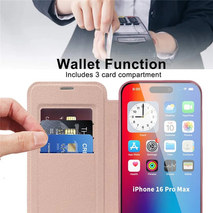 For iPhone 16 Pro Case Compatible with MagSafe Rhombus PU Leather Phone Cover