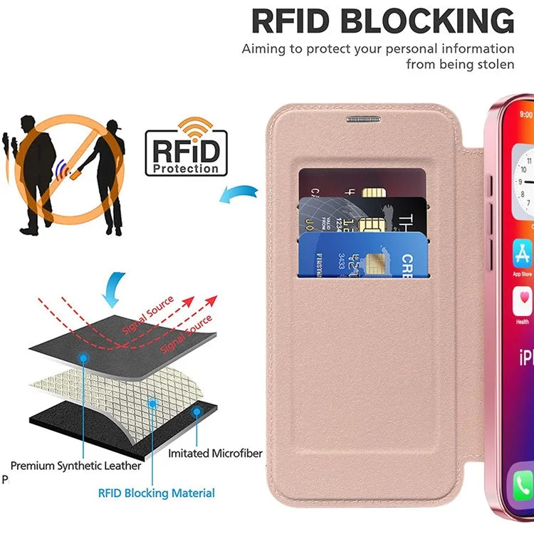 For iPhone 16 Pro Case Compatible with MagSafe Rhombus PU Leather Phone Cover