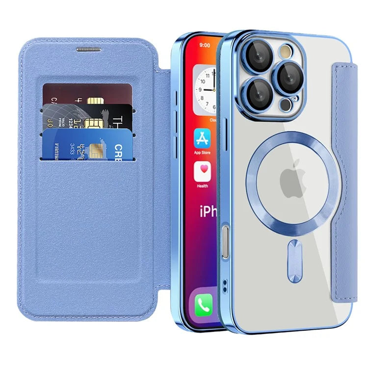 For iPhone 16 Pro Case Compatible with MagSafe Rhombus PU Leather Phone Cover