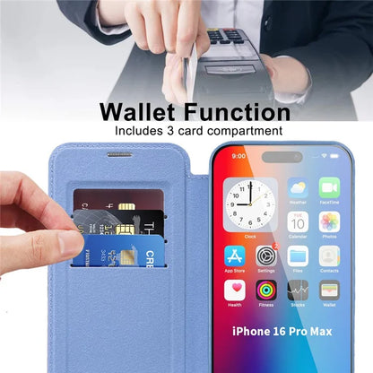 For iPhone 16 Pro Case Compatible with MagSafe Rhombus PU Leather Phone Cover