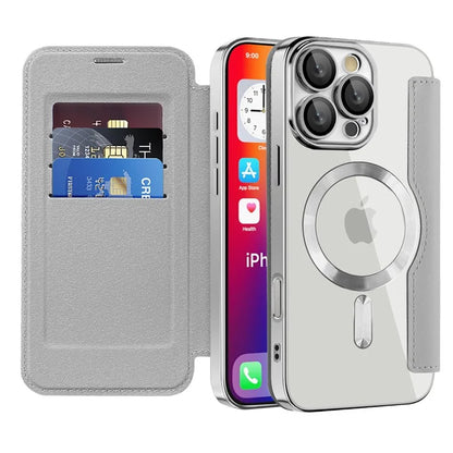For iPhone 16 Pro Case Compatible with MagSafe Rhombus PU Leather Phone Cover