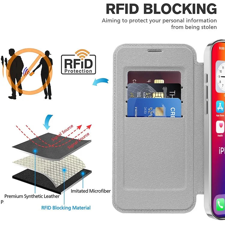 For iPhone 16 Pro Case Compatible with MagSafe Rhombus PU Leather Phone Cover