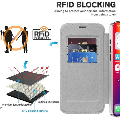For iPhone 16 Pro Case Compatible with MagSafe Rhombus PU Leather Phone Cover
